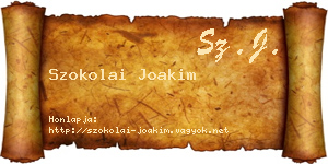 Szokolai Joakim névjegykártya