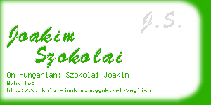joakim szokolai business card